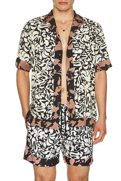 Dries Van Noten Short-sleeve Abstract Pattern Shirt With Camp Collar In Multi