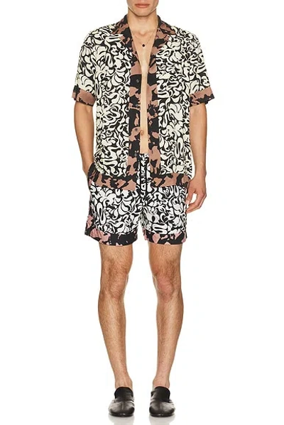 Dries Van Noten Short-sleeve Abstract Pattern Shirt With Camp Collar In Multi