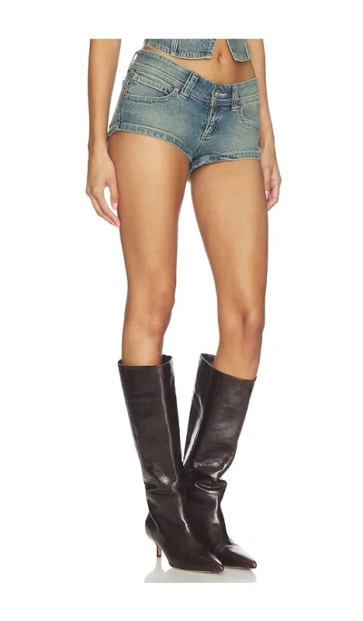 Abrand Denim Mini Shorts In Blue
