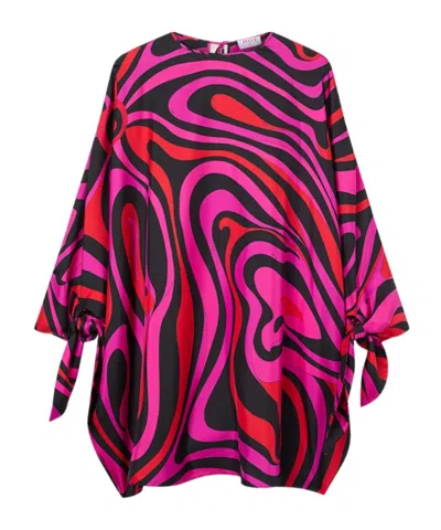 Pucci Marmo Print Silk Kaftan In Multi
