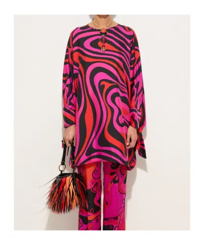 Pucci Marmo Print Silk Kaftan In Multi