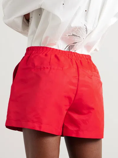Staud Taurus Patchwork Athletic Shorts In Red