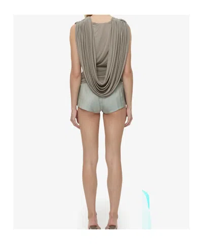 Christopher Esber Ripple Drape Top In Gray