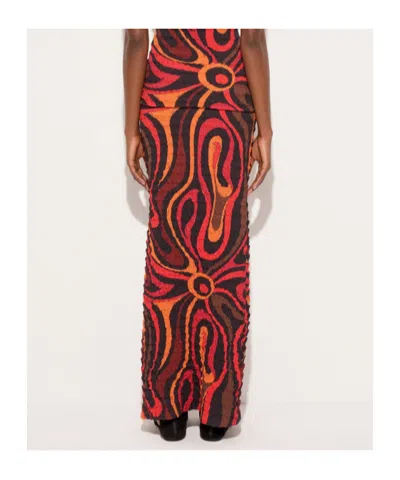 Pucci Puckered-texture Maxi Skirt In Multi