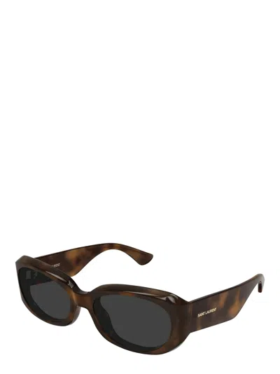 Saint Laurent Eyewear Oval Frame Sunglasses In Multi