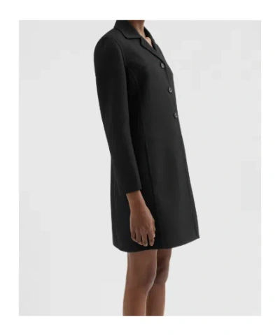 Jil Sander Wool Twill Coat In Black