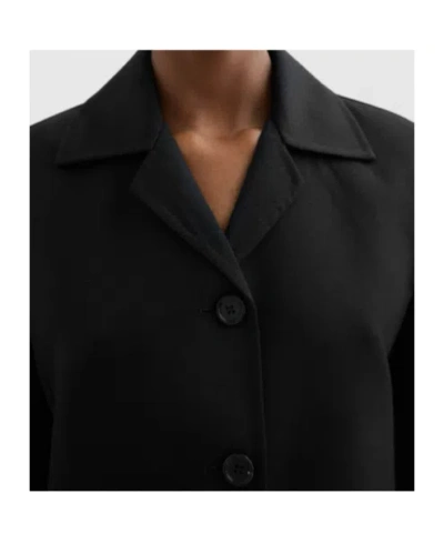 Jil Sander Wool Twill Coat In Black