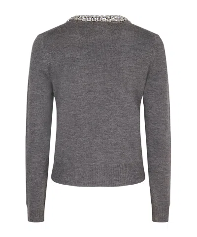 Veronica Beard Womens Dark Heather Grey Daro Crystal-embellished Wool Cardigan Xs In Gray