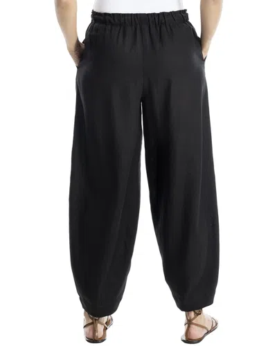 Max Studio Drawstring Linen-blend Lantern Pant In Black