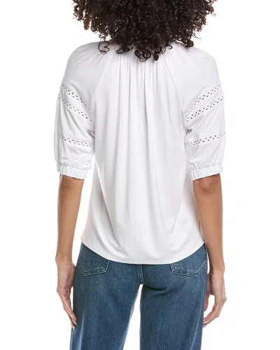 Nicole Miller Solid Blouse In White