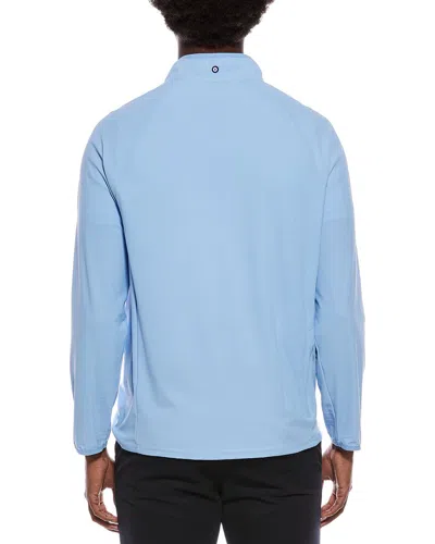 Ben Sherman Solid Pique 1/4-zip Pullover In Blue