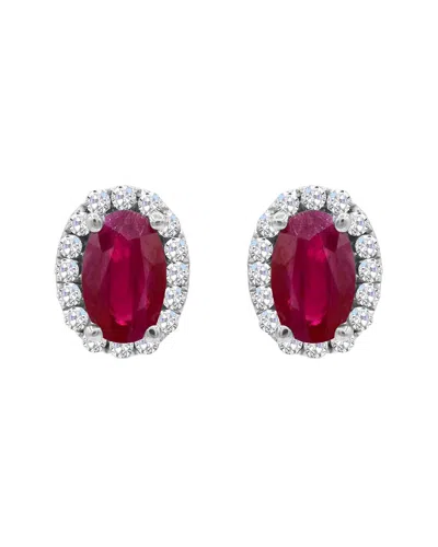 Gemstones 14k 0.60 Ct. Tw. Ruby Stud Earrings In Multi