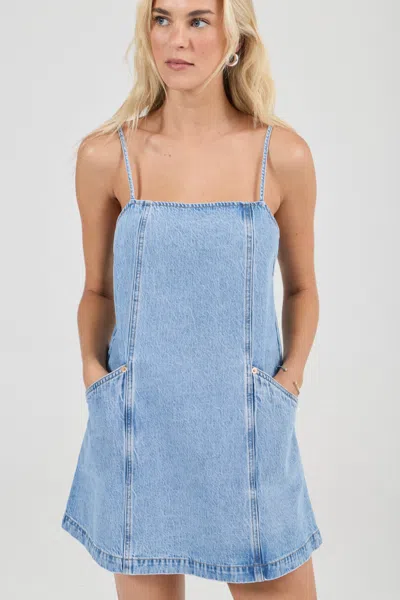 Rolla's Jeans Us Deco Denim Cami Dress In Blue