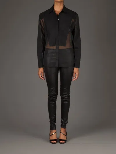 Givenchy Sheer Panel Shirt In Black