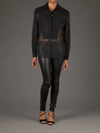 Givenchy Sheer Panel Shirt In Black