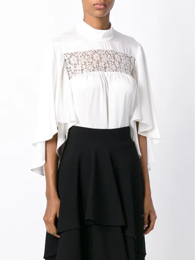 Alexander Mcqueen Lace Panel Blouse In White