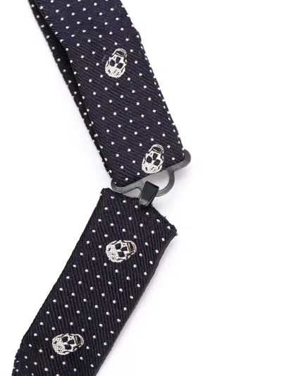 Alexander Mcqueen Skull Patterned Bow Tie In Black
