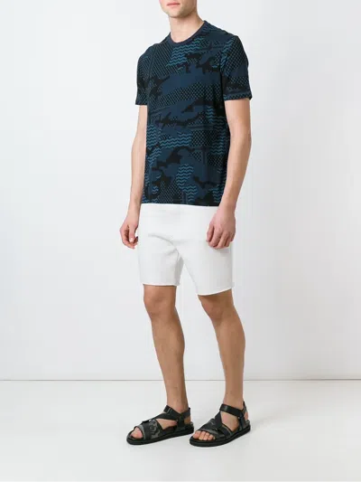 Neil Barrett Patterned Camouflage T-shirt In Blue