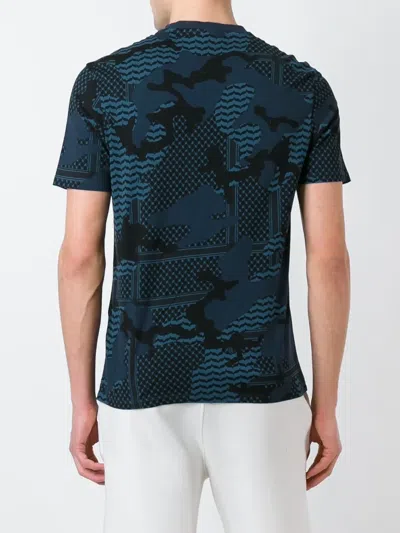 Neil Barrett Patterned Camouflage T-shirt In Blue