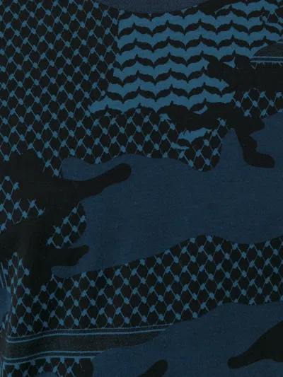 Neil Barrett Patterned Camouflage T-shirt In Blue