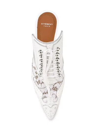 Givenchy Stylised Brogue Mules In White