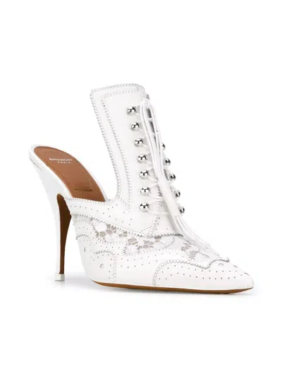 Givenchy Stylised Brogue Mules In White