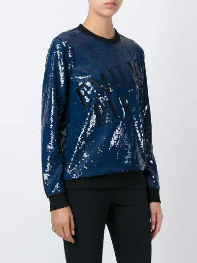 Pucci Sequin Embellished Sweatshirt In Blue