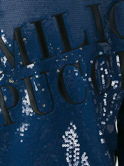 Pucci Sequin Embellished Sweatshirt In Blue