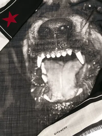 Givenchy Rottweiler Printed Scarf In Black