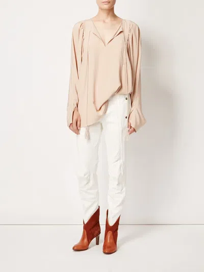 Chloé Slit Front Blouse In Pink