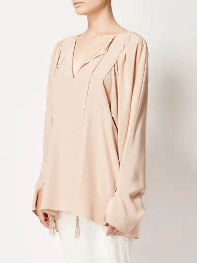 Chloé Slit Front Blouse In Pink