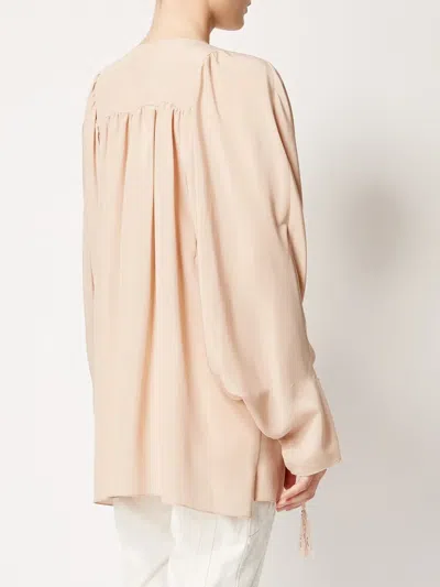 Chloé Slit Front Blouse In Pink