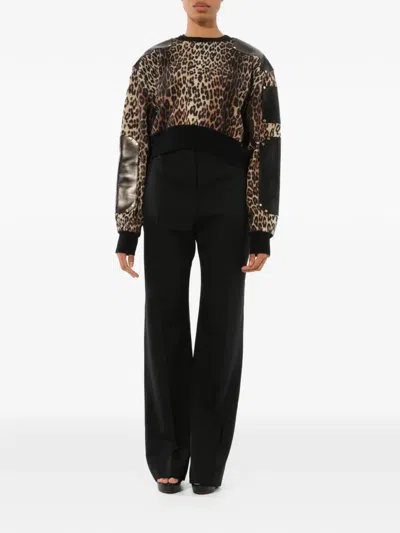 Givenchy Leather Panel Cropped Jumper In Multi