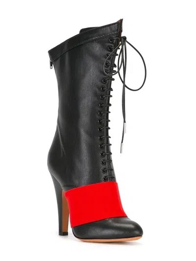 Givenchy Contrast Panel Lace-up Boots In Multi