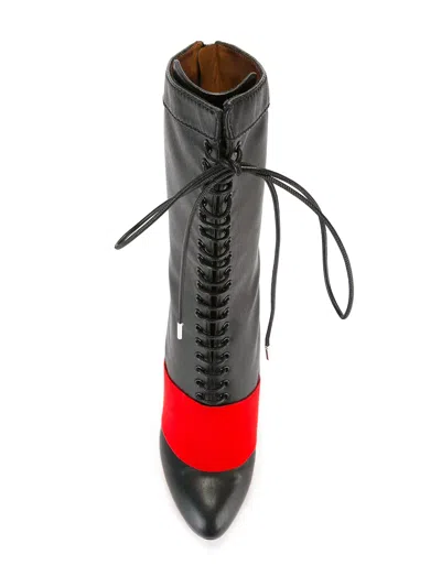 Givenchy Contrast Panel Lace-up Boots In Multi