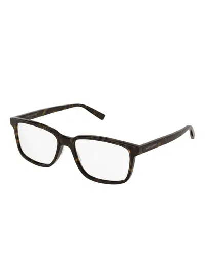 Saint Laurent Rectangle-frame Acetate Frames In Black