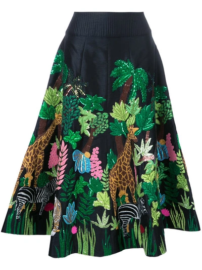 Shop Manish Arora Safari Embellished Midi Skirt - Black