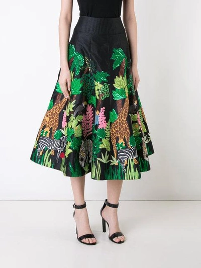 Shop Manish Arora Safari Embellished Midi Skirt - Black