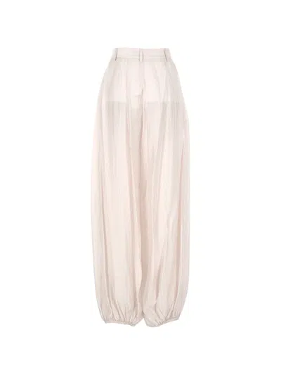 The Latest Pinstripe-pattern Elasticated-cuff Trousers In Multi