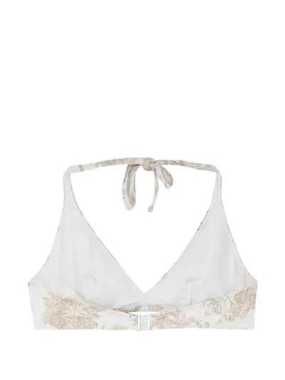 Mc2 Saint Barth Palm-print Bikini Top In Multi