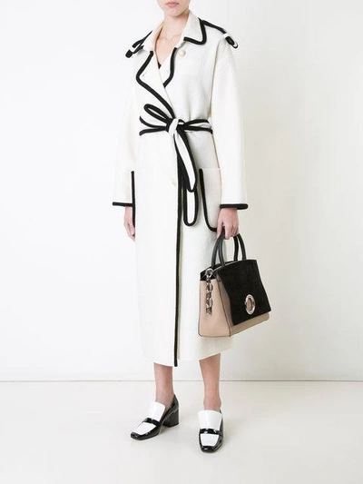 Shop Edeline Lee Belted Midi Coat - White