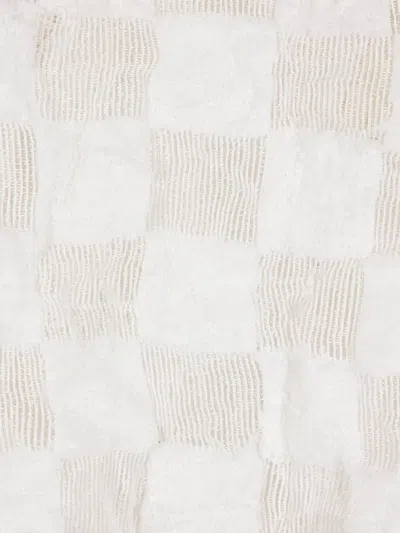 Comme Des Garçons Check-pattern Textured Top In White