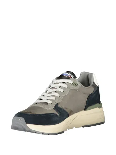Blauer Colour-block Leather Sneakers In Gray