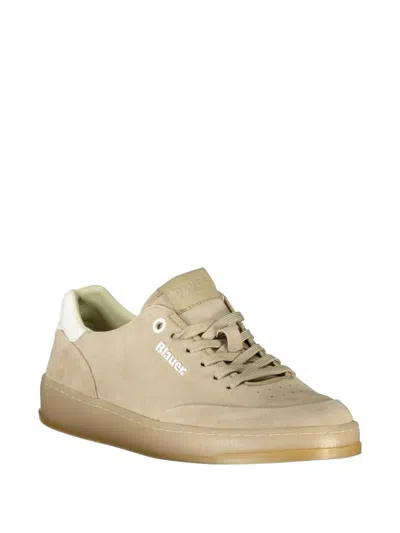 Blauer Beige Polyester Sneaker In Neutral