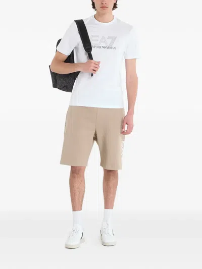 Ea7 Logo-print T-shirt In White