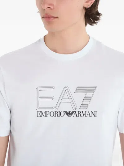 Ea7 Logo-print T-shirt In White
