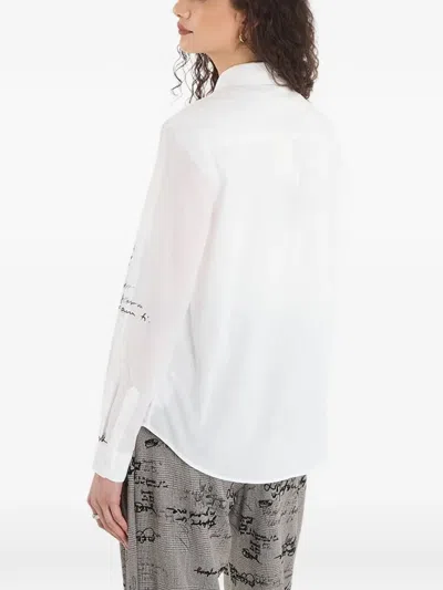 Desigual Paradise Oversize Cotton Button-up Shirt In White