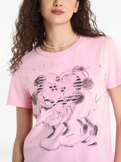 Desigual Heart-print Short-sleeve T-shirt In Pink