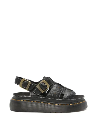 Dr. Martens Wrenlie Open Toe Nappa Leder Fisherman Plateausandalen In Black