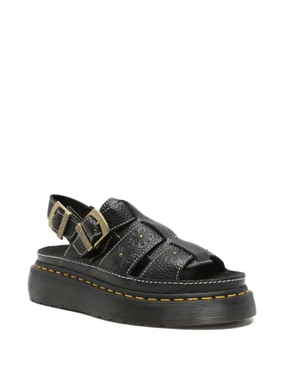 Dr. Martens Wrenlie Open Toe Nappa Leder Fisherman Plateausandalen In Black